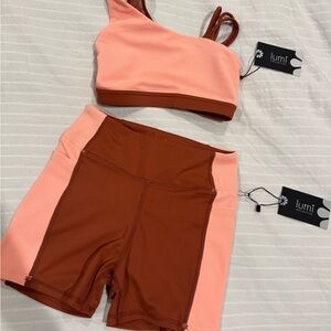 Peach and Brown Activewear Set - NWT
